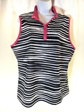 2/$20 Ruby Rd XL Sleeveless Zebra Striped Top